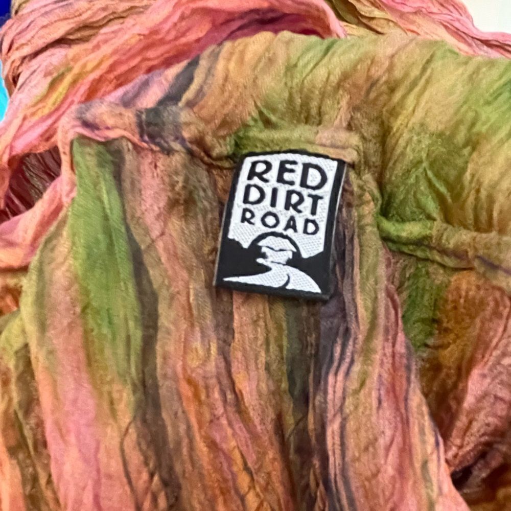 Red Dirt Road Hand Painted Silk Scarf